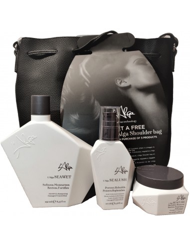 L`ALGA Shoulder Bag Black - Set 2 Shampoo, Serum, Mask