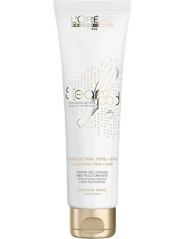 Atjaunojošs un nogludinošs veidošanas krēms bieziem matiem L'Oreal Professionnel Steampod Smoothing cream 150ml