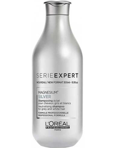 Mirdzumu atjaunojošs šampūns sirmiem vai balinātiem matiem L'Oreal Professionnel Serie Expert Silver 300ml