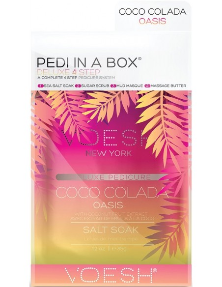 VOESH - PEDI IN A BOX Fotset Coco Colada Oasis för torr hud, uppfriskande, 4 produkter