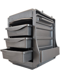 Frisörväska - med lådor, svart