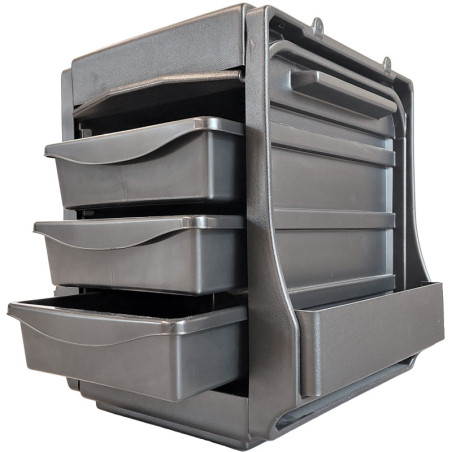 Frisörväska - med lådor, svart