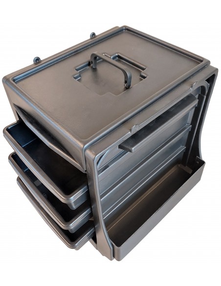 Frisörväska - med lådor, svart