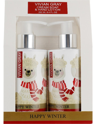 Happy Winter Komplekts krēmveida ziepes+losjons rokām 2x250ml