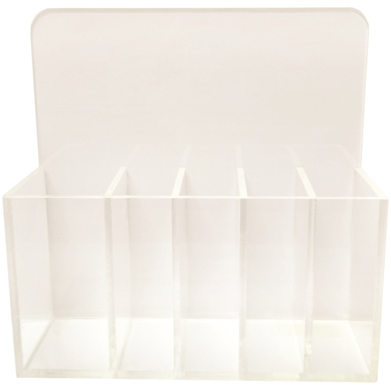 Mappställ, 5 fack, plast, transparent