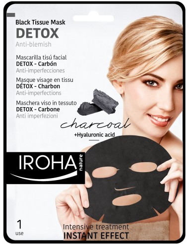 IROHA TISSUE Divine Collection| Face Mask | Detoxifying | Deep Cleansing | Coal 1pcs