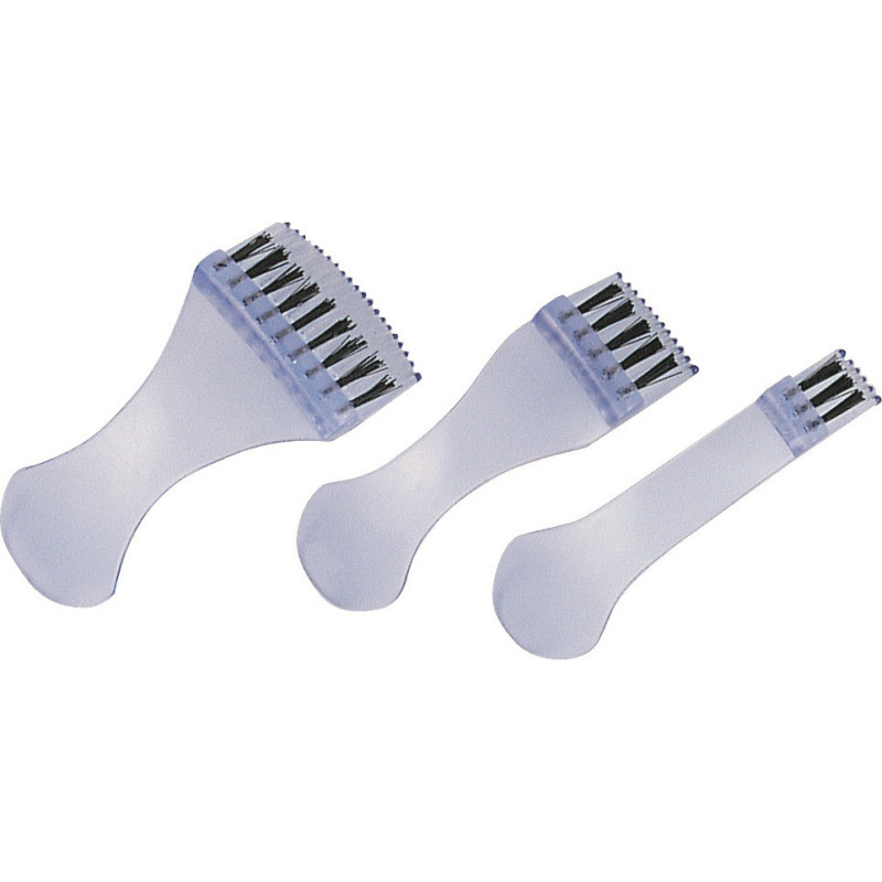 Hair dye brush, short, plastic, blue 3pcs / pack