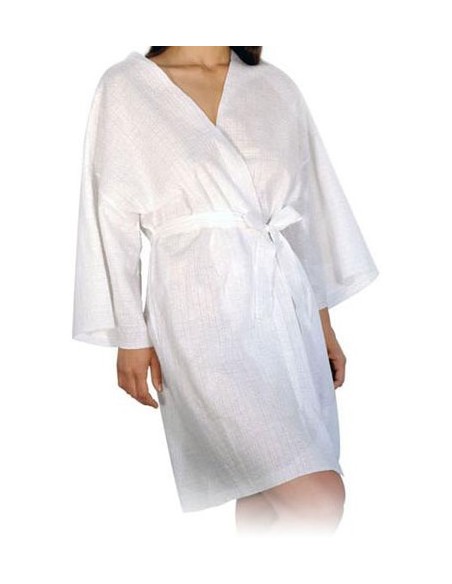 Kimono, non-woven material, vit, engångs, 10 st.