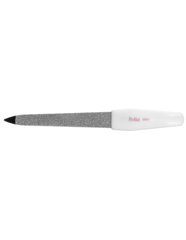 Sapphire nail file, metal, 10cm, white plastic handle, 1 pc.