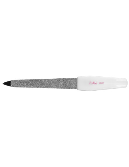 Nagelfil Safir, metall, 10 cm, vitt plasthandtag, 1 st.