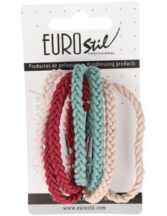 Hårband, flätade, beige 8 st