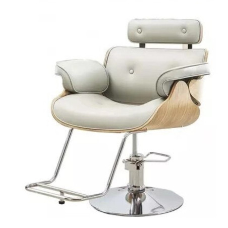 Frisörstol Soho med silverbas, Grå