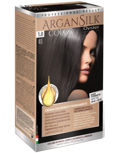 ARGAN SILK Hårfärg 1.0, svart 60+60ml