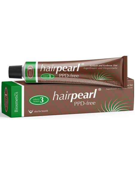 Hairpearl ögonfrans- och ögonbrynsfärg, PPD-fri, nr 3 – Naturbrunt 20ml