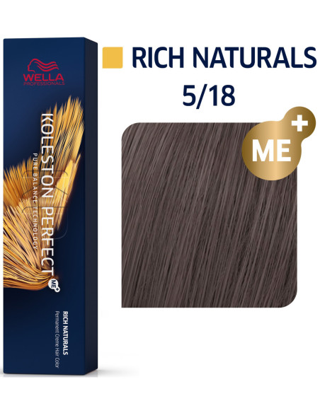 Koleston Perfect ME+ krēmveida ķīmiskā matu krāsa 5/18 KP ME+ RICH NATURALS 60ml