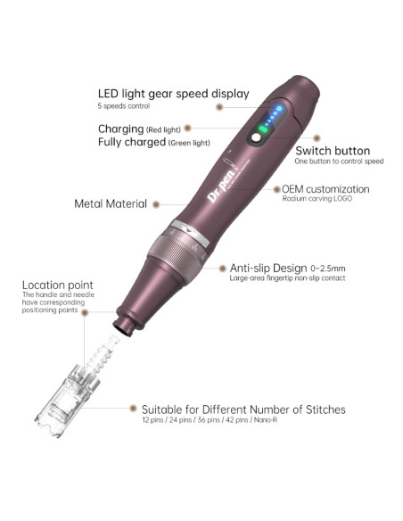 Dr. Pen Microneedling-apparat Dermapen A10, med batteri