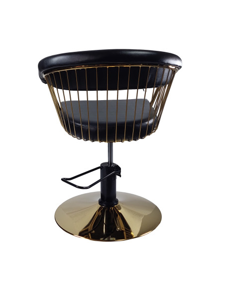 Frisörstol Alexandra med guldbas, svart