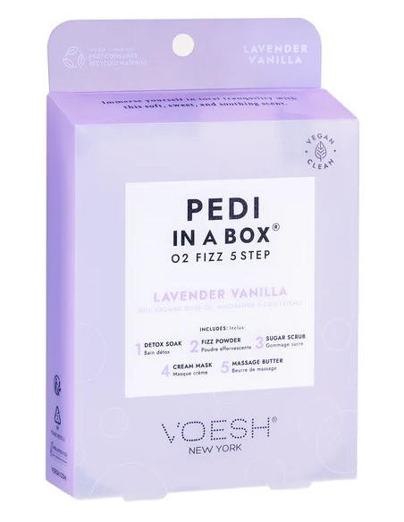 VOESH - PEDI IN A BOX Pedikyr SPA-behandling 5-i-1, lugnande, lavendelextrakt