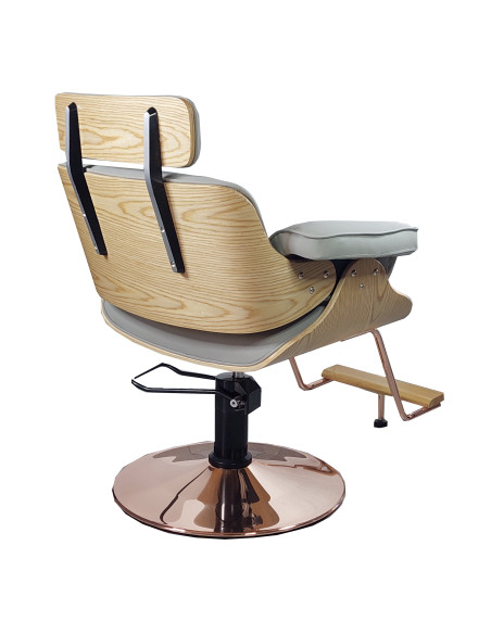 Frisörstol Soho med guldbas, Grå