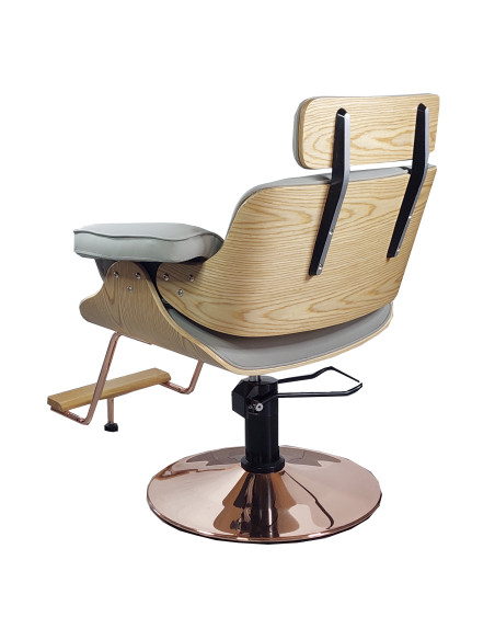 Frisörstol Soho med guldbas, Grå