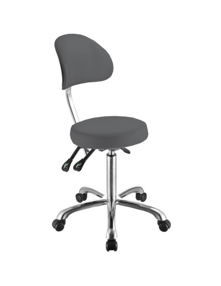Hantverksstol med 4 justeringsmekanismer och ergonomiskt ryggstöd Comfort, grå
