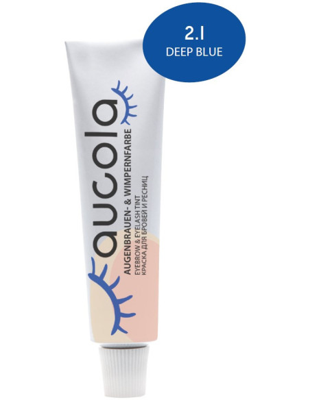 aucola ögonbryns- och ögonfransfärg 2.1 Deep Blue, mörkblå, hög täckförmåga, 15 ml