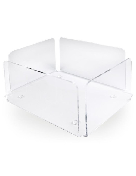 Airplex-hållare för 30x40 cm servetter, tillverkad av plexiglas, 16x21x11 cm