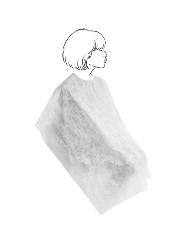 Cape for hair cutting, non-woven, disposable, 120cmx100cm, white, 1pc.