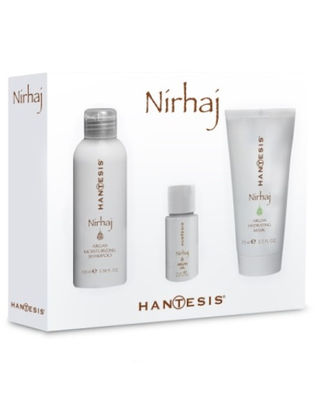 Hantesis NIRHAJ hårreparationsset med arganolja, 100 ml + 75 ml + 15 ml