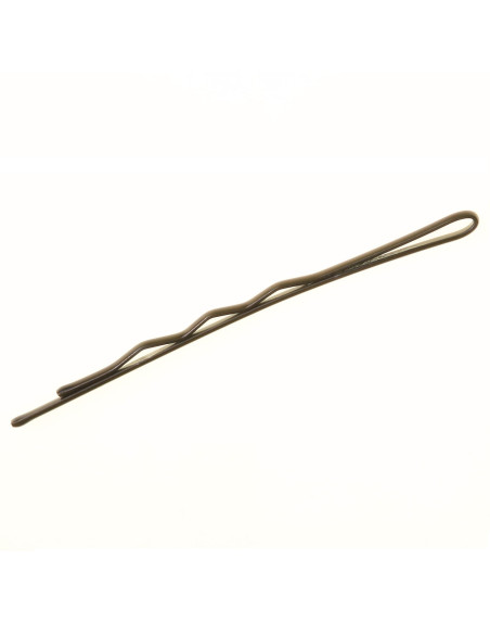 Hårspännen, vågiga, 6 cm, bruna, 12 st.