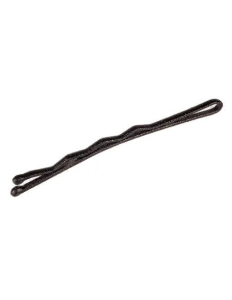 Hårspännen, vågiga, 60 mm, svarta, matta, rundade ändar, 500 g