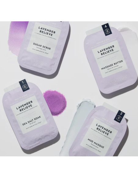VOESH - PEDI IN A BOX Fotset Lavendel Lindrar, lugnar, 4 produkter