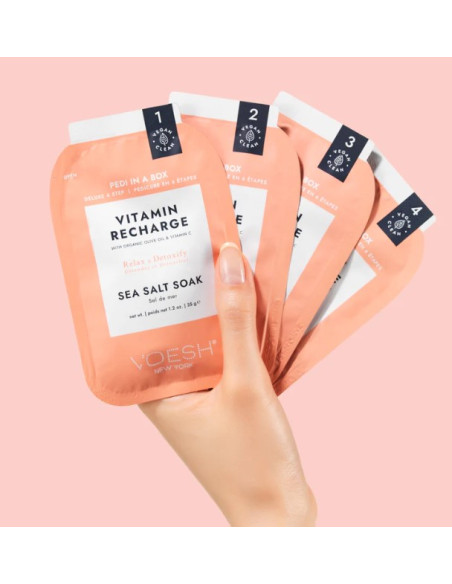 VOESH - PEDI IN A BOX Fotset Tangerine Twist, antioxidant, 4 produkter