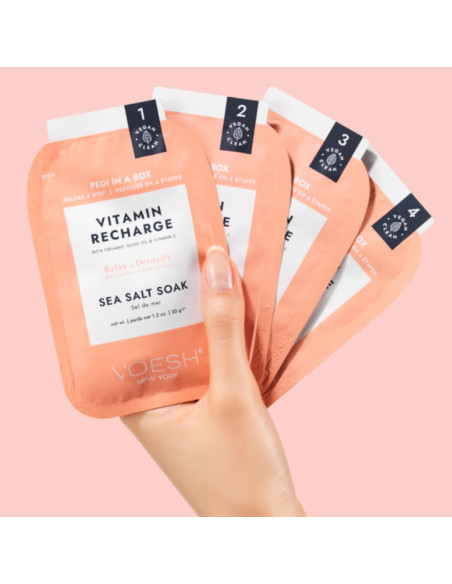 VOESH - PEDI IN A BOX Fotset Vitamin C Recharge, 4 produkter