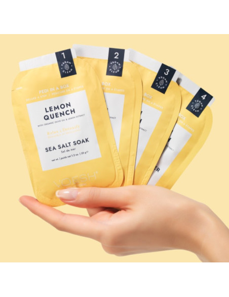 VOESH - PEDI IN A BOX Lemon Quench fotset, uppfriskande-lugnande, 4 produkter