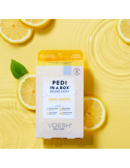 VOESH - PEDI IN A BOX Lemon Quench fotset, uppfriskande-lugnande, 4 produkter
