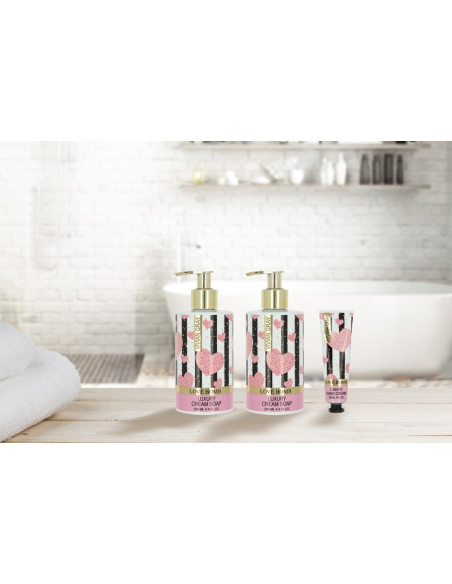 VIVIAN GRAY LOVE BOMB handvårdsset med tvål och lotion Söta blommor & Patchouli, 2 × 250 ml