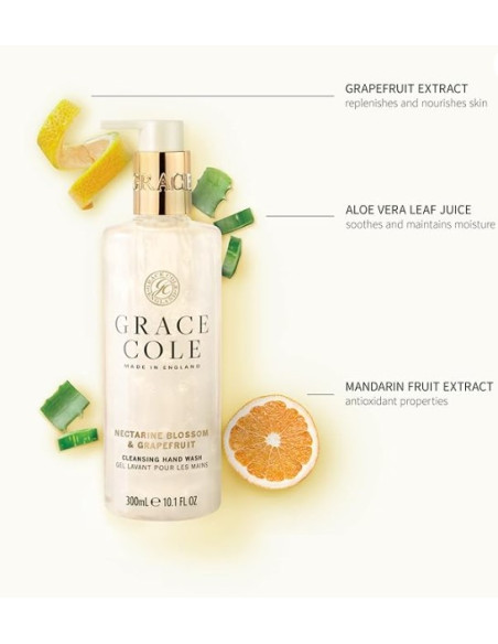 GRACE COLE Flytande tvål (nektarinblomma/grapefrukt) 300ml