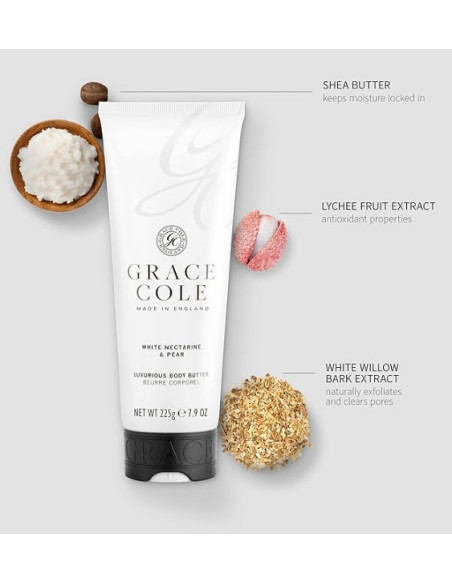 GRACE COLE Body Butter (Vit Nektarin/Päron) 225g