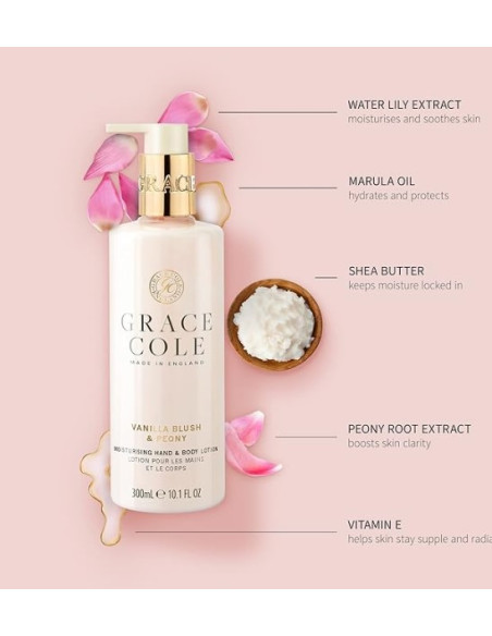 GRACE COLE Handlotion (Rosa Vanilj/Pion) 300ml