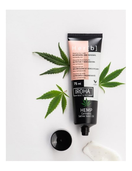 IROHA NATURE HER[B] Närande och återställande nattmask med hampaolja 75ml
