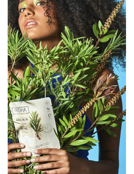 IROHA NATURE Ansiktsmask TEA TREE + HYALURONSYRA. Rengörande 20ml