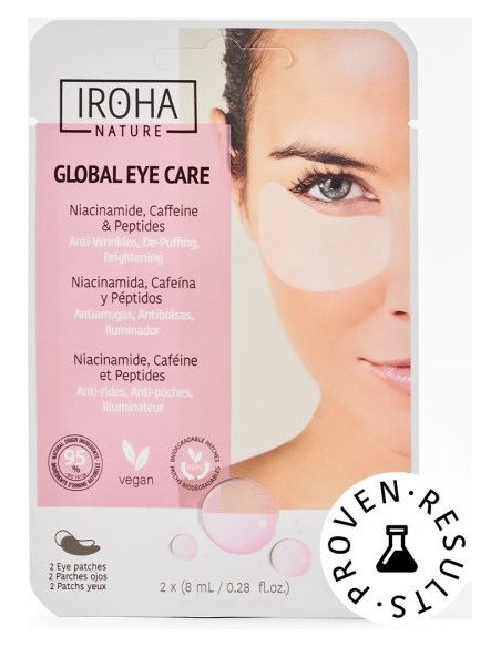 IROHA NATURE ögonmask med koffein/peptider/niacinamider 2 st