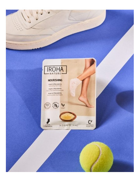 Iroha Nature närande maskstrumpor för fötterna med argan- och makadamiaolja för att mjukgöra torr hud, 1 par