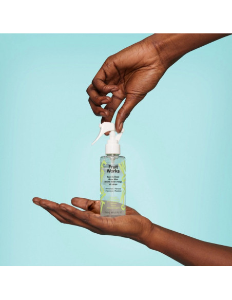 FRUIT WORKS Radiance återfuktande spray för ansikte och kropp 150ml