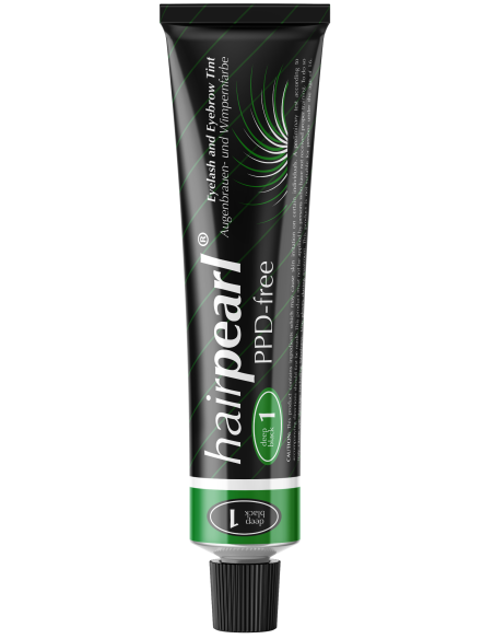 Hairpearl Ögonfrans- och ögonbrynsfärg, PPD-fri, Nr 1 – djup mörksvart 20ml