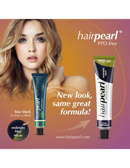 Hairpearl Ögonfrans- och ögonbrynsfärg, PPD-fri, nr 2 – blåsvart 20ml