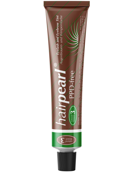 Hairpearl ögonfrans- och ögonbrynsfärg, PPD-fri, nr 3 – Naturbrunt 20ml