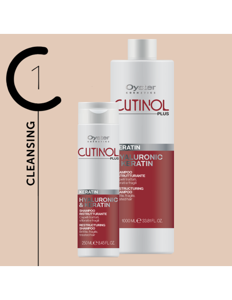 Oyster Cutinol Plus Keratin schampo för stärkande vård av sprött och skadat hår, 250 ml