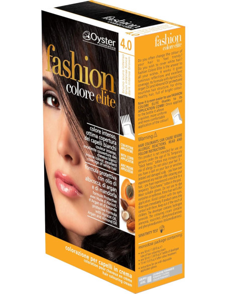 Fashion Colore Elite permanent hårfärgningskit 4.0 mörkbrun (mocka), 50+50+15 ml